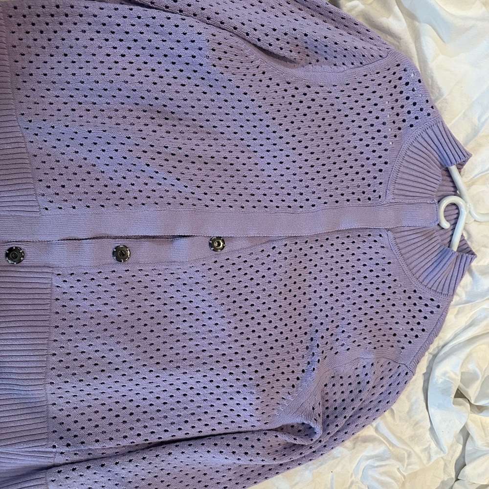 Talbots Women’s 3xl Knit Lavender Button-Up Women's Sweater